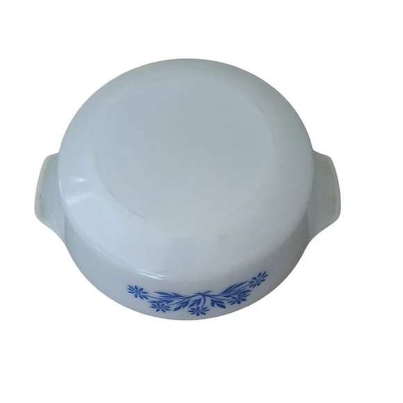 Vintage Fire King Cornflower Casserole Dish White and Blue Cookware Set 3 Pcs - Picture 8 of 14